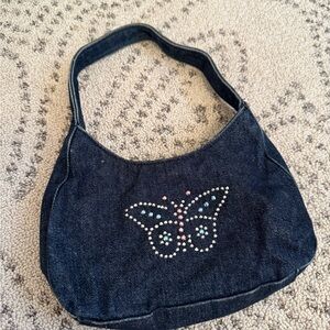 Y2K Claire’s Denim Butterfly Embellished Mini Handbag